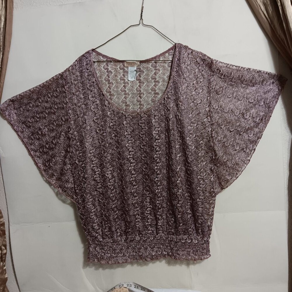 LAVISH TUNIC TOP, CHAMPAGNE COLOR WITH ANGEL WINGS
